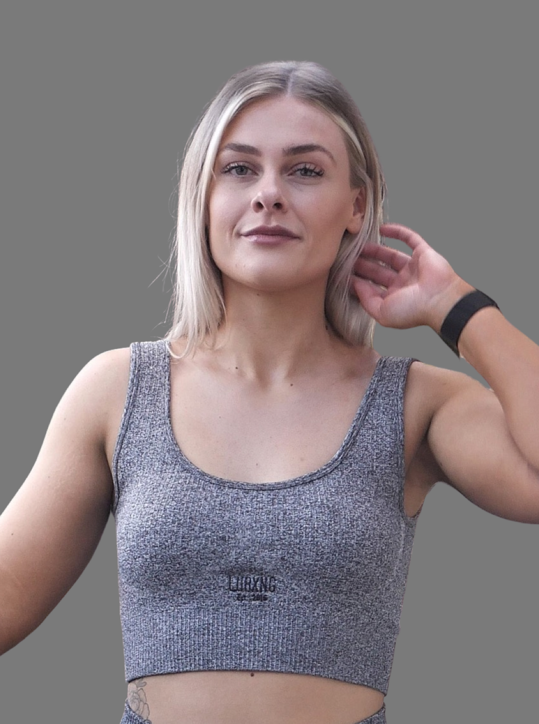 LUBXNG Ash Grey Sports Bra