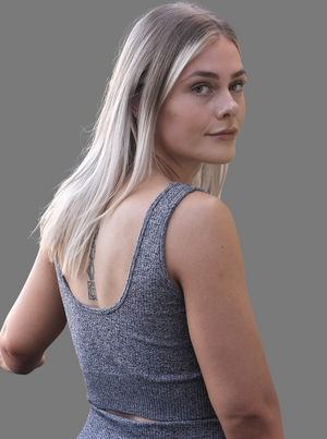 LUBXNG Ash Grey Sports Bra