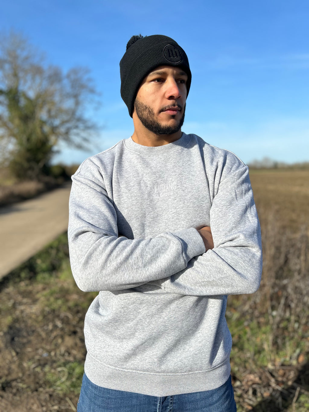 LUBXNG Regular fit grey jumper